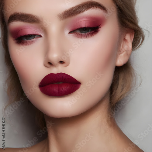 Emphasize the texture and color of lips with a matte lipstick.