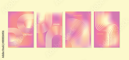 Abstract gradient vibrant colors background vector illustration template design set for social media, poster, covers, flyers, presentations.