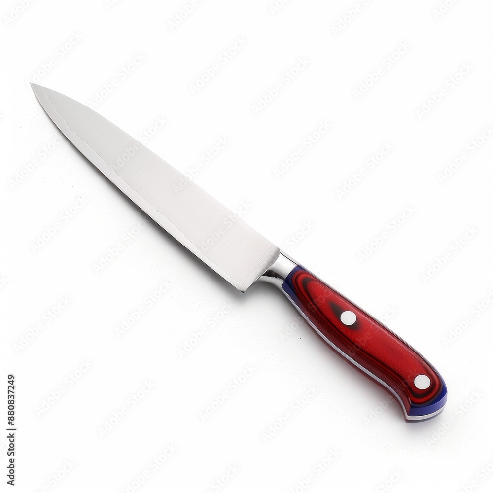 Sleek Stainless Steel Chef's Knife on White Background - Sharp and Professional Kitchen Cutlery Tool Sleek Stainless Steel Chef's Knife on White Background - Sharp and Professional Kitchen Cutlery Tool