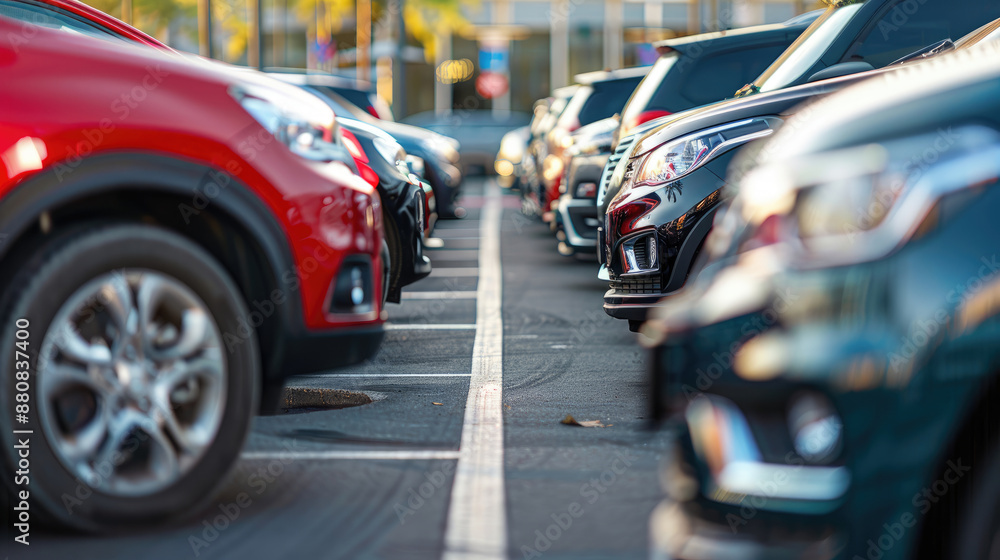 Used Car for Sale and Rental. Automobile Parked in Outdoor Parking Lot Used Car for Sale and Rental. Automobile Parked in Outdoor Parking Lot