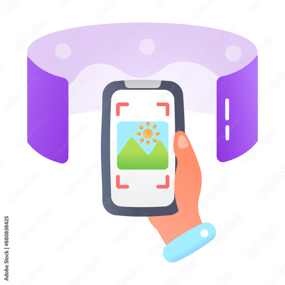 An icon of vr app in flat style An icon of vr app in flat style