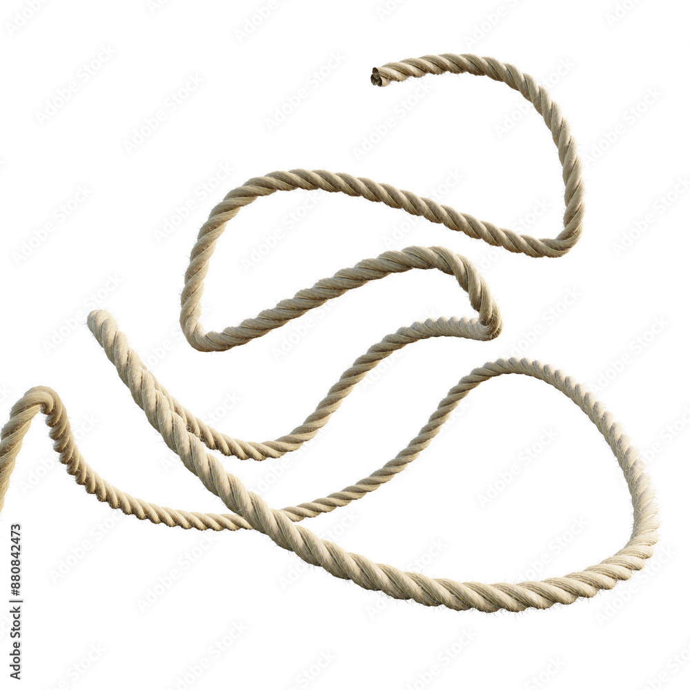 Rope cut out, string rope isolate on white background Rope cut out, string rope isolate on white background