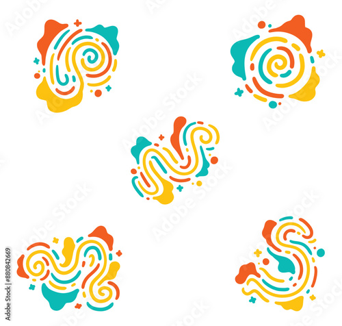 Dynamic Color Splash with Vibrant Abstract Swirl Pattern Energetic Multicolor Swirl Design for Creative Projects