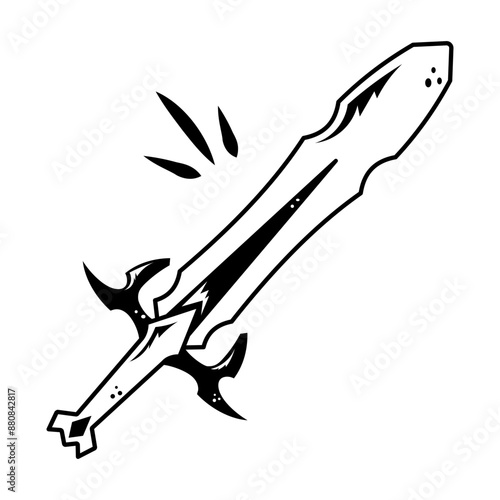 An outline style icon of armour sword 