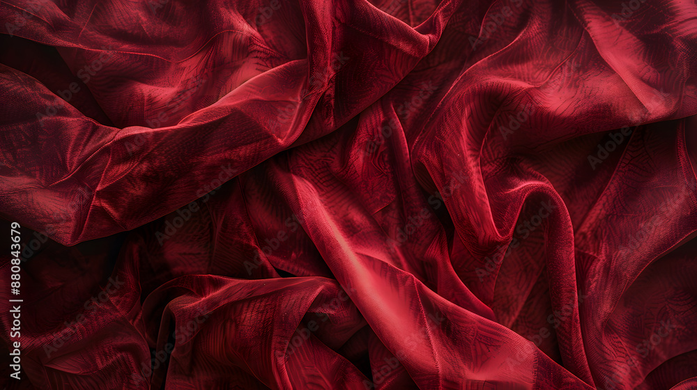 A red fabric with a pattern of red and white A red fabric with a pattern of red and white