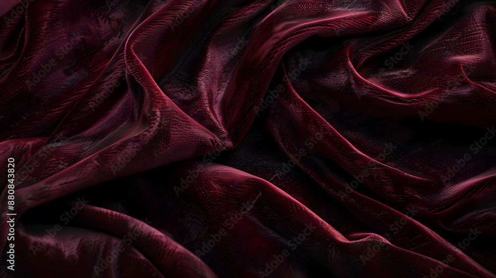 Obraz premium A close up of a red fabric with a shiny, wet appearance