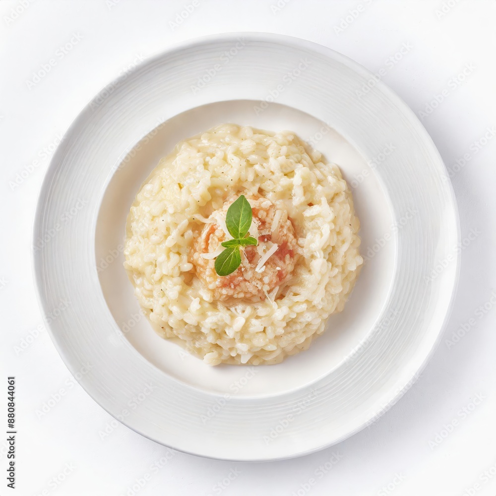 Risotto in a plate isolated on white background Risotto in a plate isolated on white background