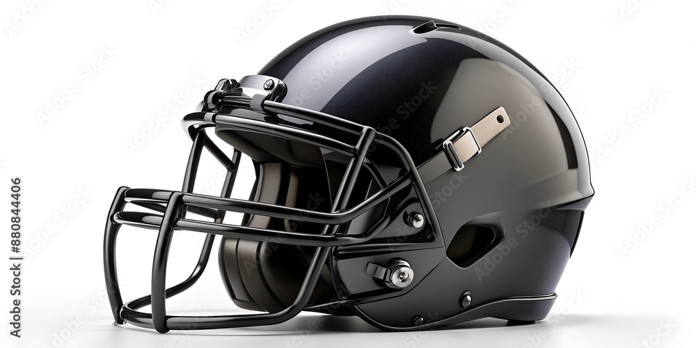 Fototapeta premium Blank black american football helmet mockup different views AI-Generated Content