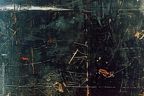 Vintage Wooden Dark Background with Stardust Color Palette and Abstract Scratches