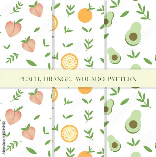 Fruit Pattern Collection, namely Peach Orange and Avocado