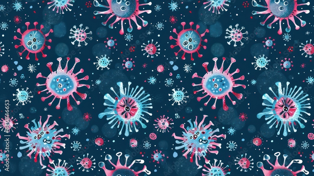 Abstract Colorful Virus Pattern Abstract Colorful Virus Pattern