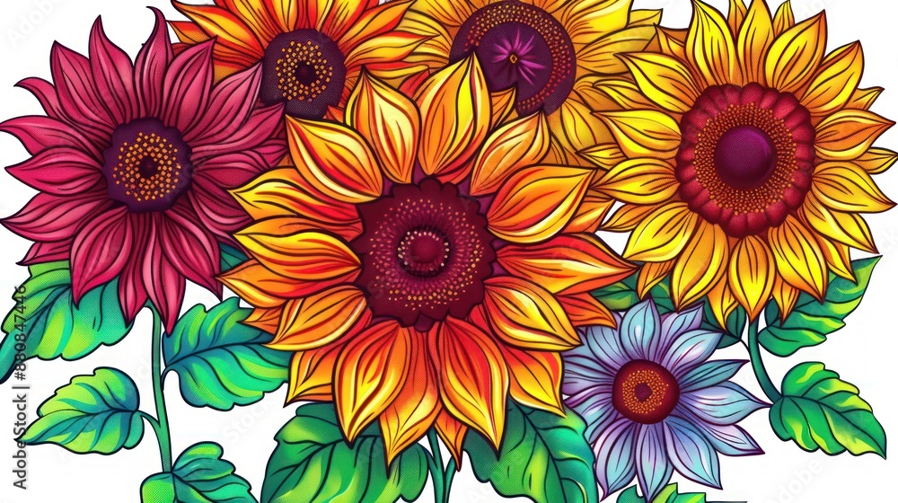 sunflower bright colors large clipart stickers sunflower bright colors large clipart stickers