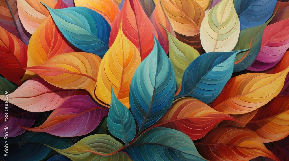 Abstract leaves dancing in gentle breeze Abstract leaves dancing in gentle breeze
