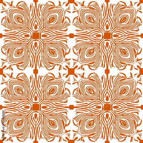 Монохромный  seamless pattern with arabesques  in a retro style. Vector illustration