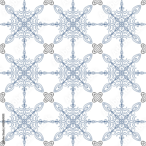 Монохромный  seamless pattern with arabesques  in a retro style. Vector illustration