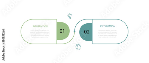 2 step process infographic template vector 