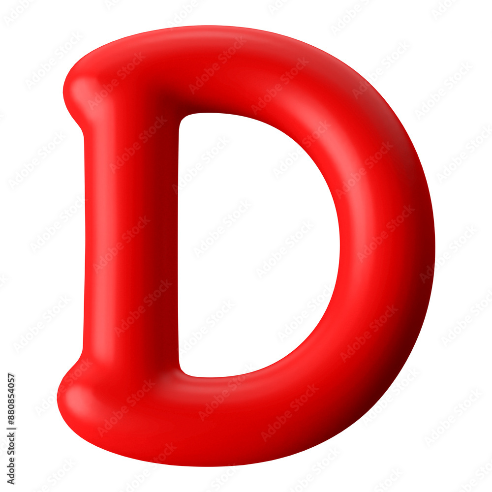Red 3D Font Letter D Red 3D Font Letter D