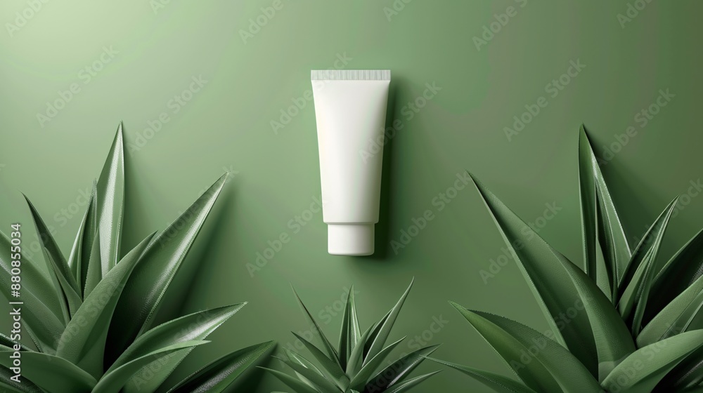 3D Aloe Vera Cream Tube Mockup: Natural Beauty Branding 3D Aloe Vera Cream Tube Mockup: Natural Beauty Branding