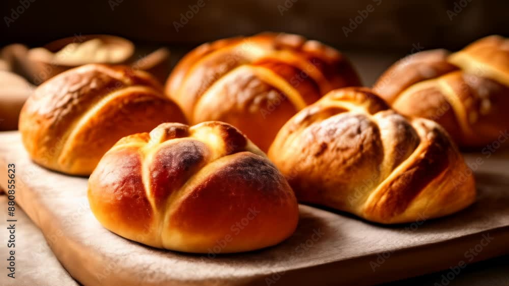 Deliciously baked bread rolls ready to be savored Deliciously baked bread rolls ready to be savored
