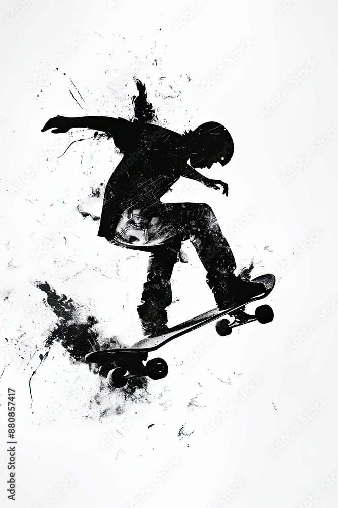 A black and white sketch of a person riding a bicycle A black and white sketch of a person riding a bicycle