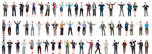 Set of businesspeople collection. Huge set of white collar worker people in professional clothing working in business office and finance. Flat design vector illustration on white background