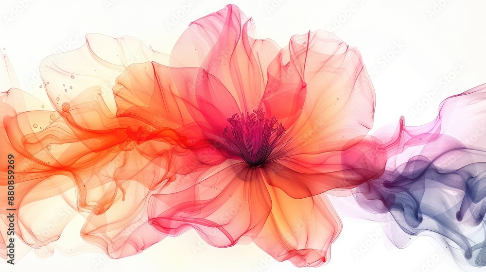 Obraz premium Colorful Petals: Abstract Watercolor Splash
