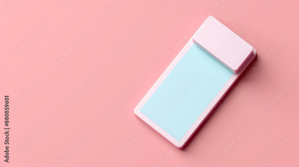 Portable digital banking flat design top view convenience theme 3D render colored pastel, very detailed, a high-resolution photo Portable digital banking flat design top view convenience theme 3D render colored pastel, very detailed, a high-resolution photo
