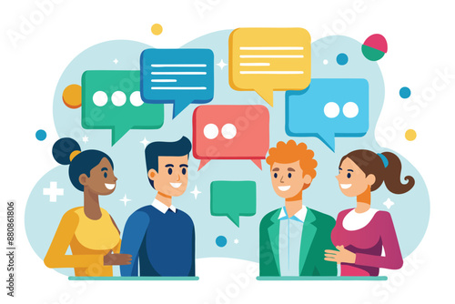Business Communication Skills: Connecting Speech Bubble Puzzle Pieces for Effective Discussion and Collaboration