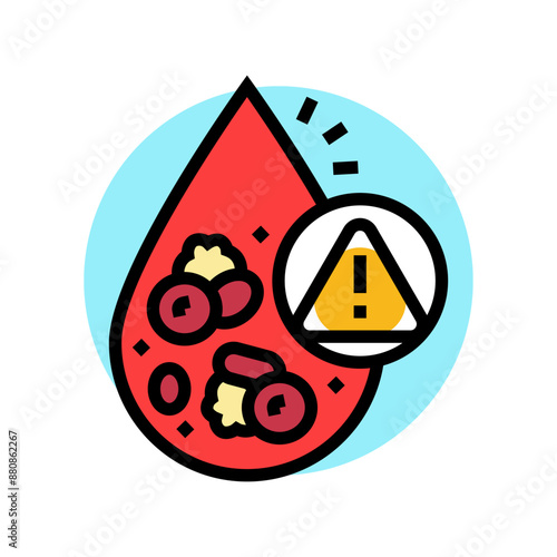 high cholesterol obesity overweight color icon vector. high cholesterol obesity overweight sign. isolated symbol illustration