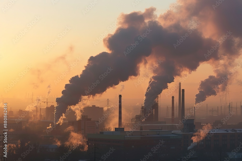 Factory with air pollution