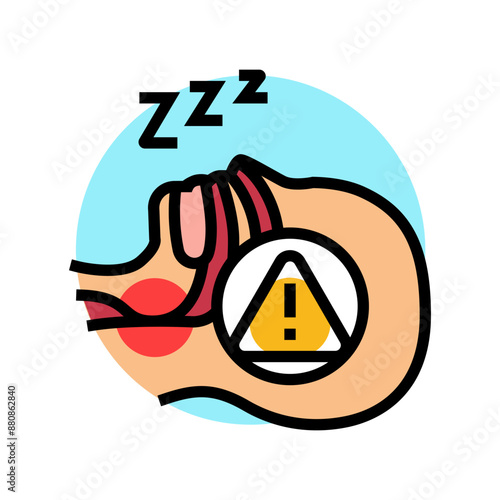 obstructive sleep apnea obesity overweight color icon vector. obstructive sleep apnea obesity overweight sign. isolated symbol illustration