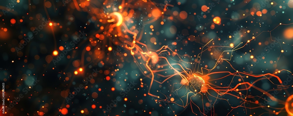 modern conceptual background of wires and glowing particles modern conceptual background of wires and glowing particles