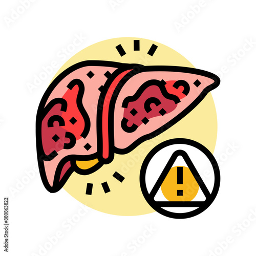 fatty liver disease obesity overweight color icon vector. fatty liver disease obesity overweight sign. isolated symbol illustration