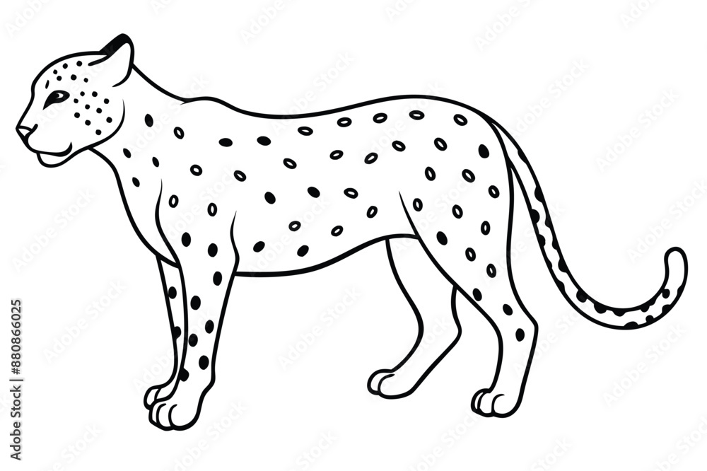 Leopard line art vector illustration for cartoons, clipart, and design - perfect for prints. Leopard line art vector illustration for cartoons, clipart, and design - perfect for prints.