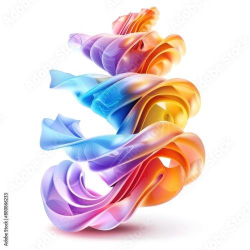 Abstract Swirling Forms in Vibrant Colors