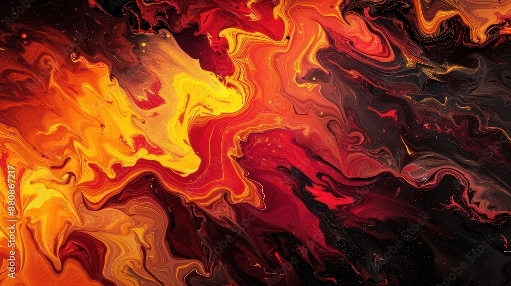 A close-up abstract digital painting of global warming, intense reds and oranges swirling around, creating a sense of heat and chaos A close-up abstract digital painting of global warming, intense reds and oranges swirling around, creating a sense of heat and chaos