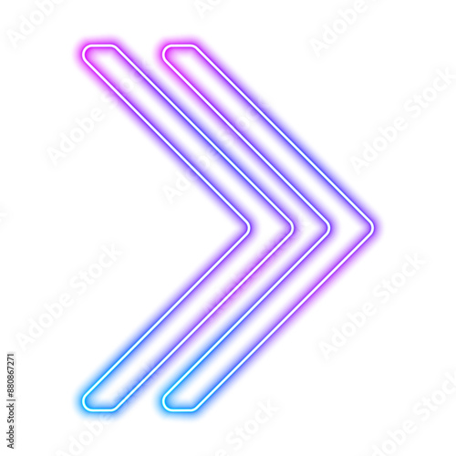 Glowing neon arrows-pointers on transparent background PNG, arrows-pointers on expressway, computer game, speed arrow.