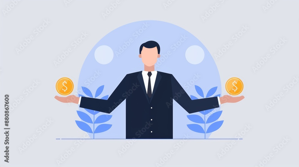 Wealth operations flat design front view business theme animation Split-complementary color scheme, very detailed, a high-resolution photo Wealth operations flat design front view business theme animation Split-complementary color scheme, very detailed, a high-resolution photo