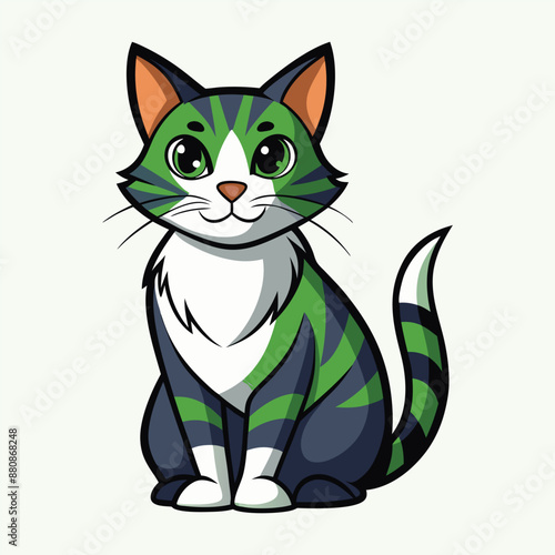 Portrait of a surprised cat Scottish Straight