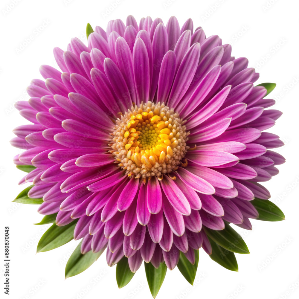Purple aster flower isolated on transparent background with clipping path cut-out Purple aster flower isolated on transparent background with clipping path cut-out