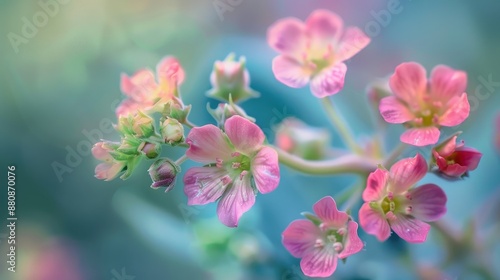 Macro shots of small pink blooms