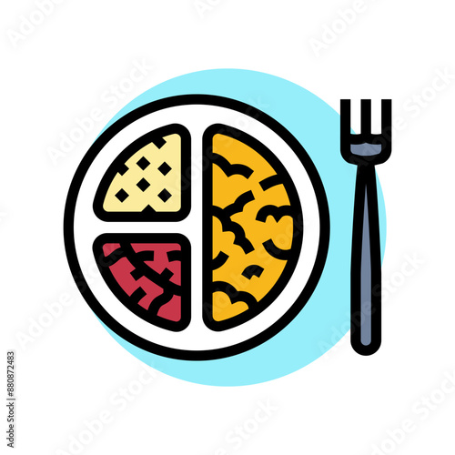 portion control obesity overweight color icon vector. portion control obesity overweight sign. isolated symbol illustration