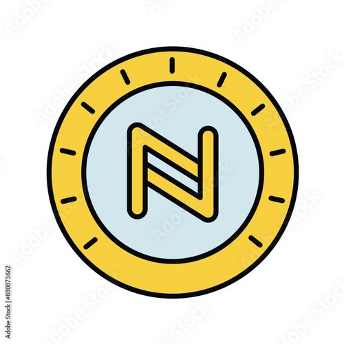 namecoin color line icon with white background vector stock illustration