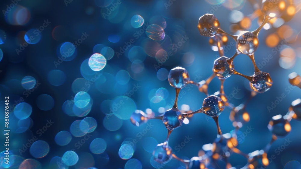 Abstract Molecular Structure with Bokeh Lights Abstract Molecular Structure with Bokeh Lights