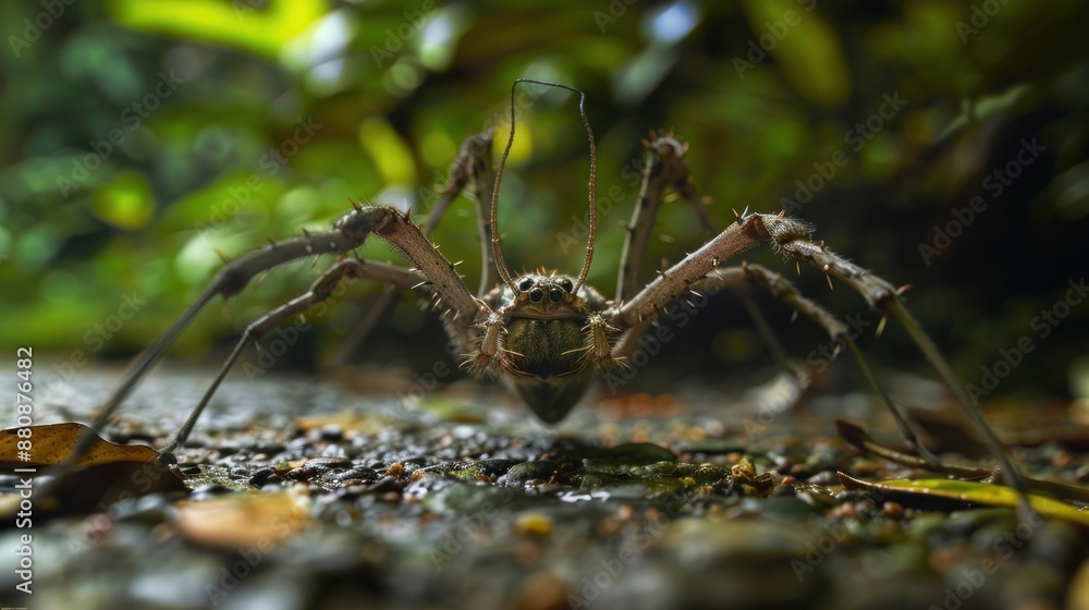 A scary creature spider from jungle, macro shot A scary creature spider from jungle, macro shot