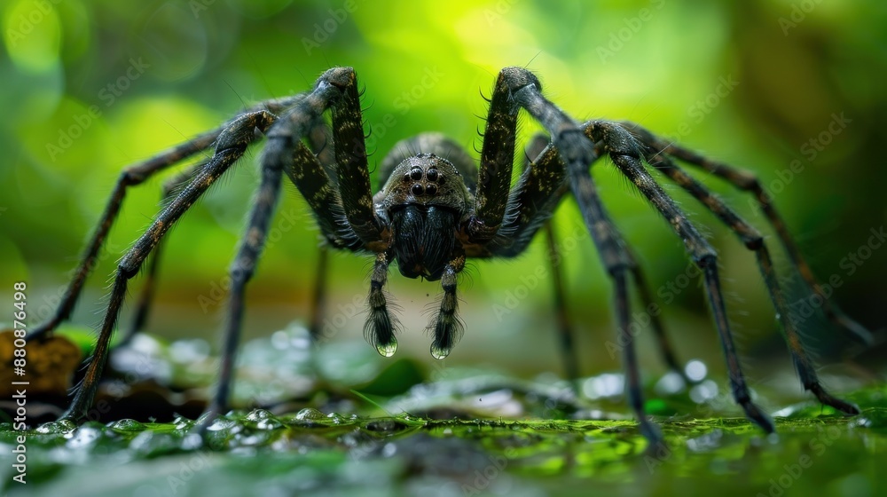 A scary creature spider from jungle, macro shot A scary creature spider from jungle, macro shot