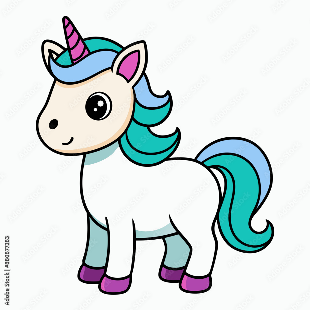 Fototapeta premium Unicorn vector illustration, Unicorn vector art, Unicorn silhouette, head of a Unicorn vector icon