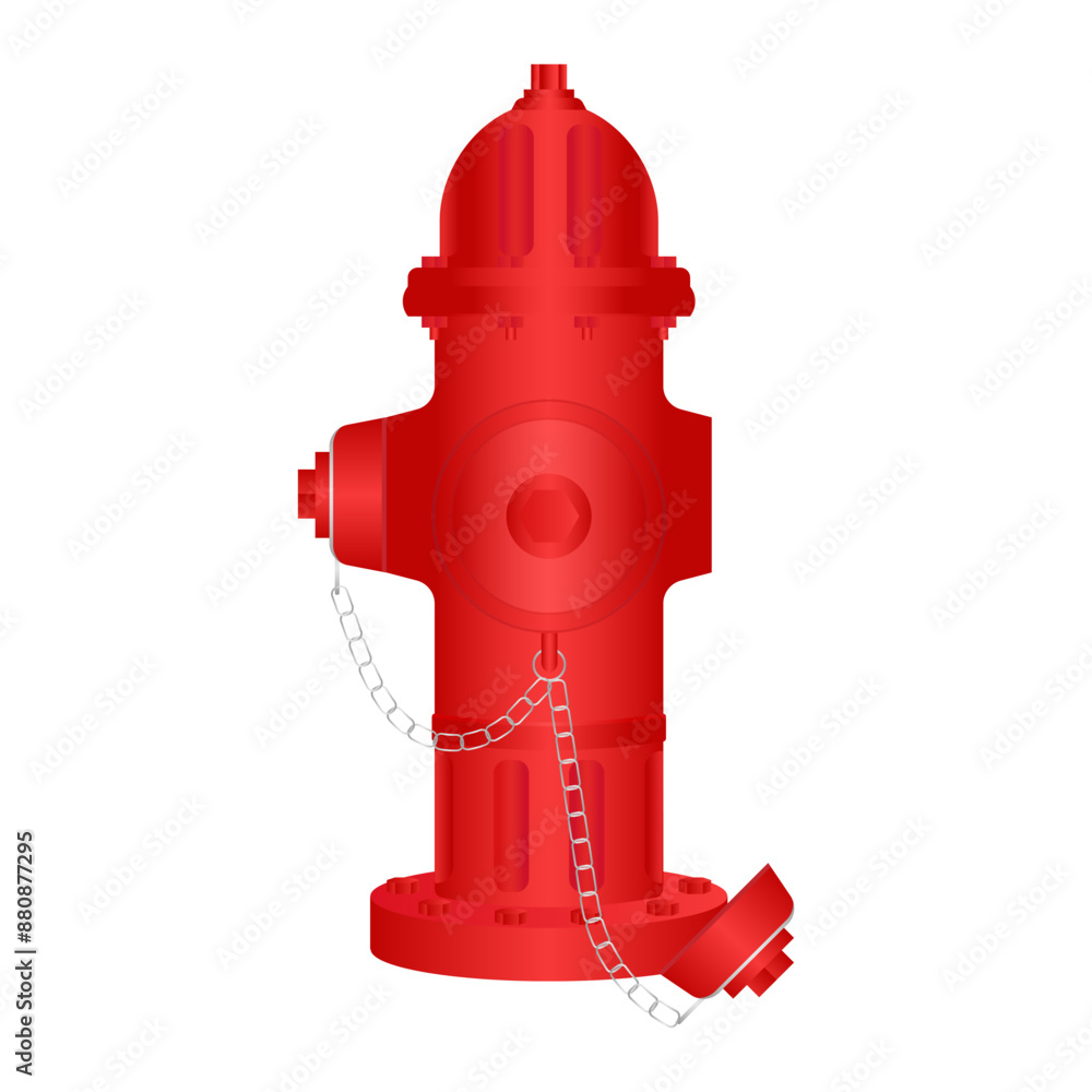 Red Fire Hydrant. Vector Illustration Isolated on White Background. Red Fire Hydrant. Vector Illustration Isolated on White Background.