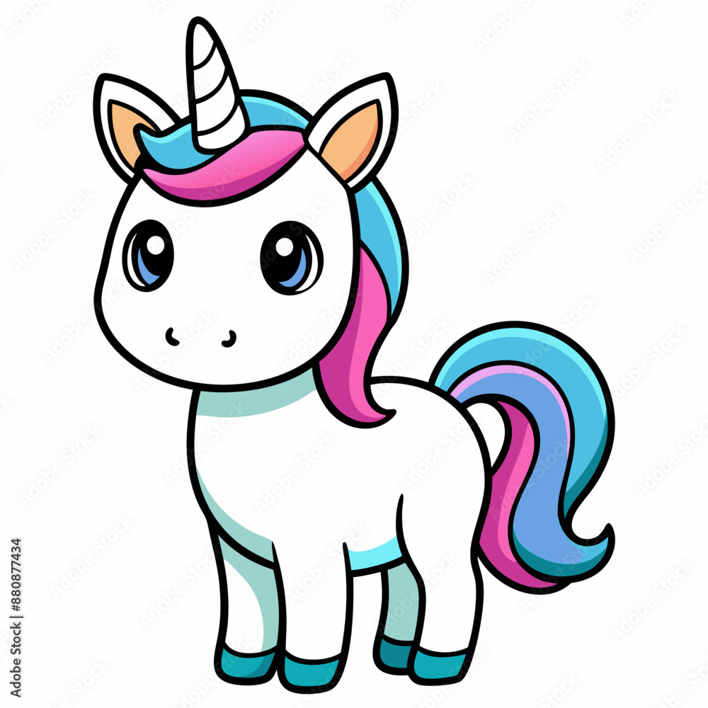 Fototapeta premium Unicorn vector illustration, Unicorn vector art, Unicorn silhouette, head of a Unicorn vector icon