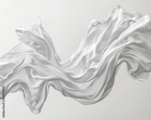 Array of floating white fabrics